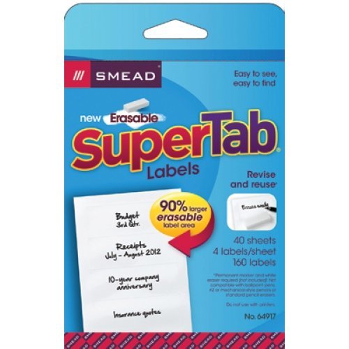 Smead Manufacturing SMD64917 Smead 160 Count Erasable Supertab