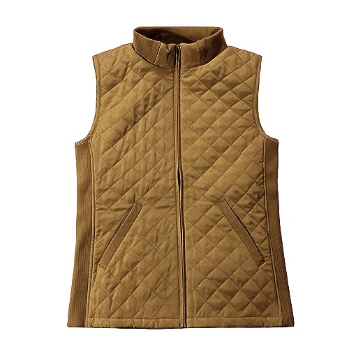 Bienzoe Women Quilted Casual Vest: Lightweight Packable Sleeveless Jacket