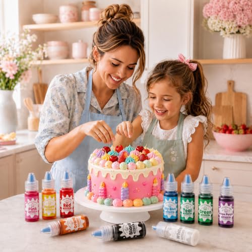 Image of Food Coloring 10x6ml Set for Baking Cake Halloween Fondant