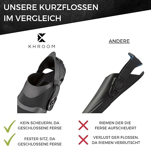 Khroom Kurze Schwimmflossen für Erwachsene zum Schnorcheln
