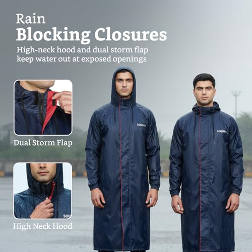Image of Amazon Brand - Solimo Men's Polyester Water Resistant Casual Style Rain Coat