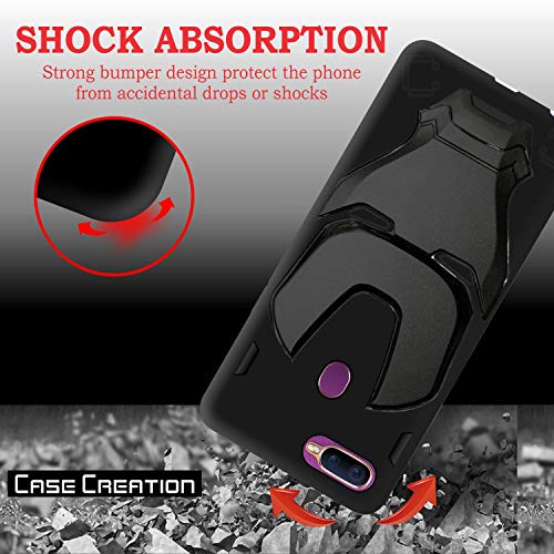 Image of COVERLY Official 3D Touch Feel Trending Marvel Avengers Logo Mask Soft Rugged Grip Silicone Iron Man Super Power Cartoon Movie Engraved Silicone Matte Back Cover for Oppo F9 (6.3 inch) - Black