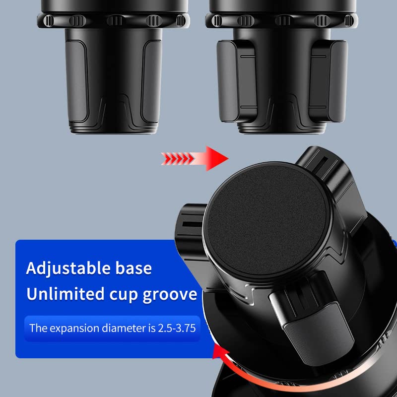 Portavasos ajustable 4 en 1 para auto con bandeja giratoria 360° miniatura 5