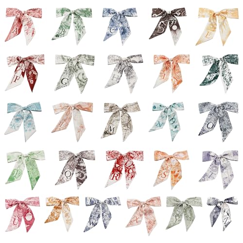 26 pcs Letters Head Scarves,Scarves for Handbags and Purses,Skinny Hair Neck Accessory Scarf,Women's Hair Decorations