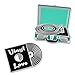 PinMart's Retro Vinyl Record & Record Player Trendy Enamel Lapel Pin Set