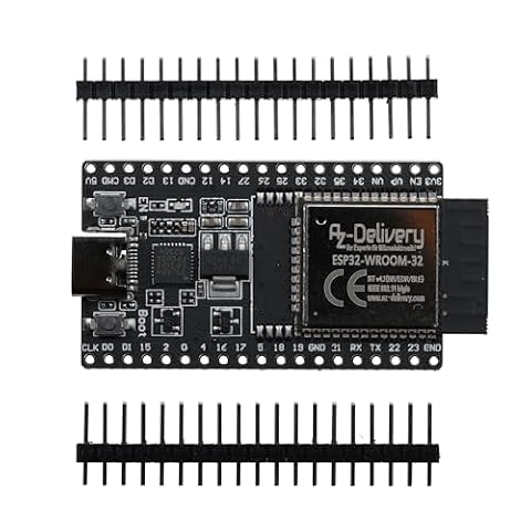AZDelivery 1 x ESP32 Board Dev Kit C V4 NodeMCU WLAN WiFi Development Board nielutowana z gniazdem USB-C, kompatybilna z Arduino, w zestawie eBook (moduł następczy ESP32 Dev Kit C)