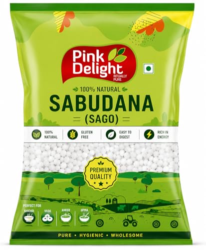 Image of Pink Delight Sabudana (Sago) 400 gm | Premium Sabudana Pearls for Khichdi, Vada & Kheer | 100% Natural Gluten Free Sago | Easy to Digest & Rich in Energy | Fast Friendly Food