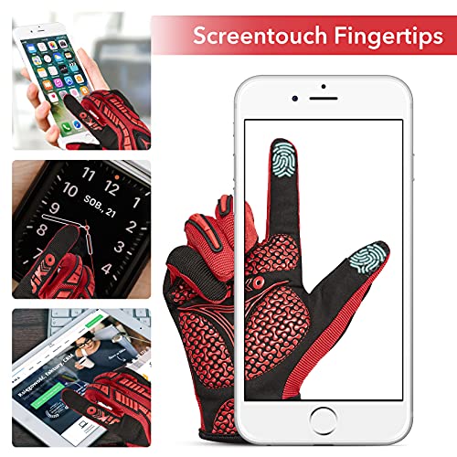 JIKKO Anti-Collision Cycling Gloves Full Finger For Men Women, Touch Screen Shock-Absorbing Anti-Slip Mountain Bike Gloves Padded Breathable MTB Road Bicycle Riding Gloves M/L/XL - Image 6
