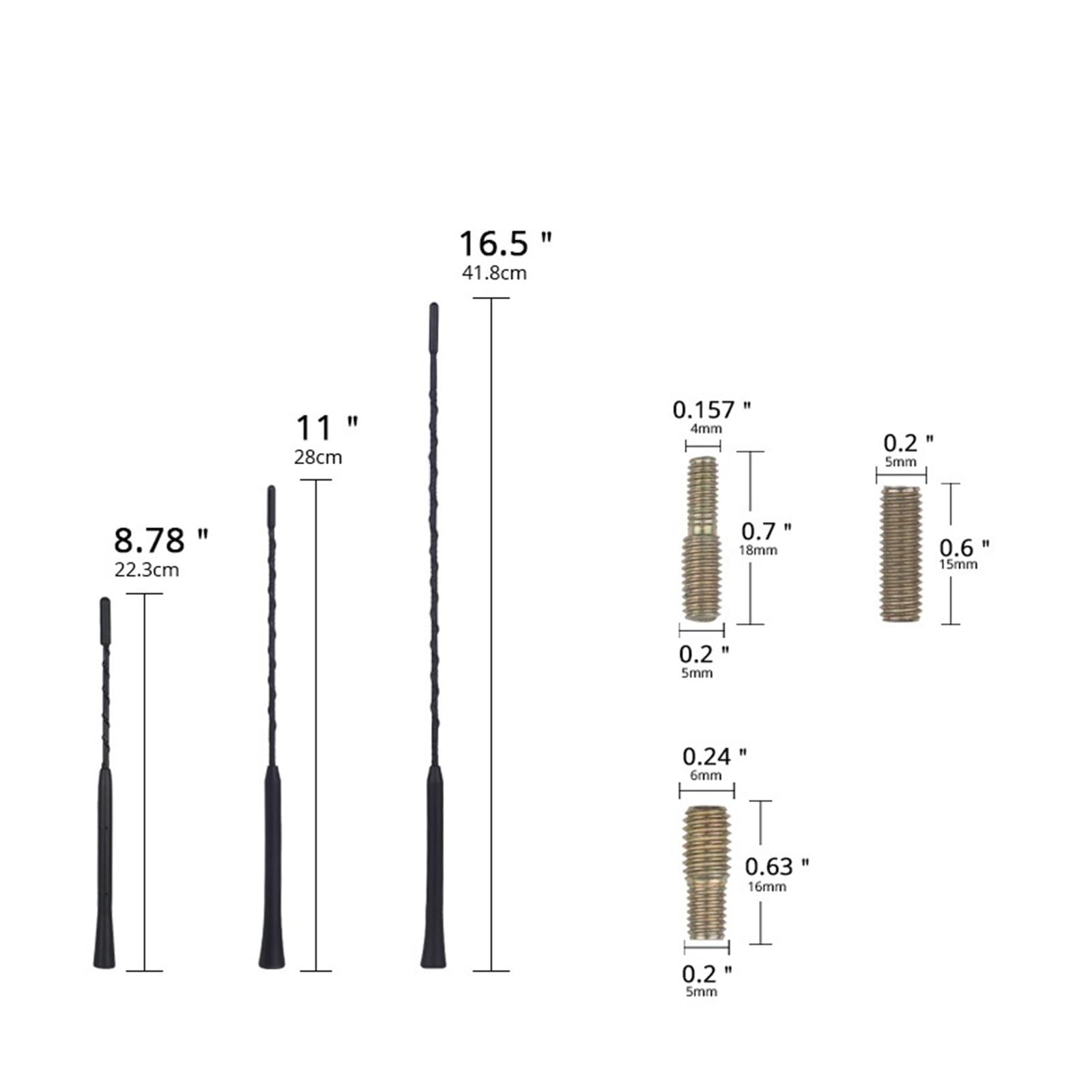 Antenna Universale For Auto Con 3 Viti Che Copre Più Modelli Da 9 "11" A 16" For Facile Ampia Compatibilità(9 inch 3 Screw)