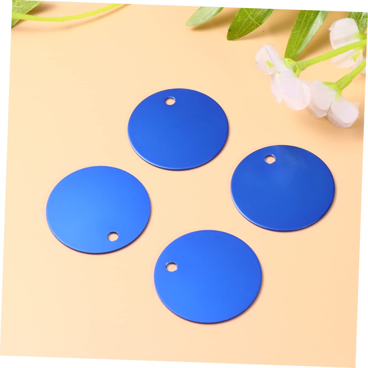 SHINEOFI Tag Vuoto Tag Identificativo Dell'Animale Domestico Per Cani Tag Identificativo Rotondo Dell'Animale Domestico In Alluminio Tag Di Cane Vuoti Rotondi Personalizzati Per Gli