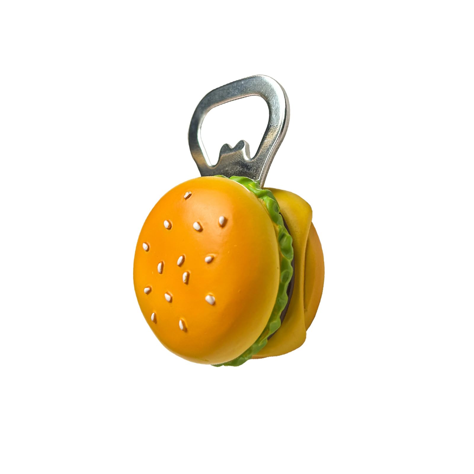 Magnetic Bottle Opener for Refrigerator,Funny Burger Shape Beer Bottle Opener for Fridge and RV Camper Made of Precious Resin and Stainless Steel Unique Gift for Kids,Men,Women 1 Piece