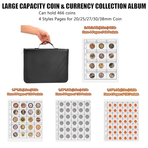 Porta Colección de Monedas Yamahiko con 466 Bolsillos Ignífugos miniatura 3