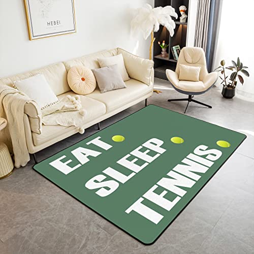 Loussiesd Tennis Rugs for Living Room Bedroom Kids Sports Theme Living Room Rugs for Bedroom 3D Ball Pattern Carpet Girls Boys Polyester Floor Mat 100 * 150cm