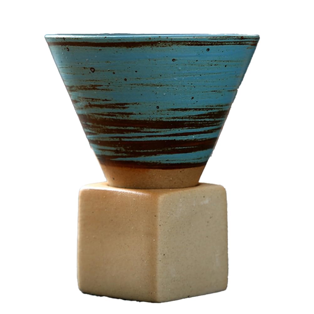 VIOPDER Japanese Retro Ceramic Coffee Cup - Rough Pottery Tea Cup, Latte Art Porcelain Mug, Suitable for Home & B