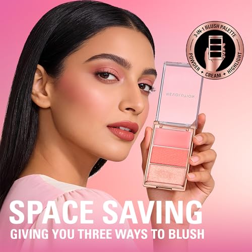 Image of Revolution Blush Icon Palette- Authentic Peach | Cream‑Matte‑Shimmer Trio with Hyaluronic Hydration | Highly Pigmented & Buildable | Long‑Lasting Flush for Indian Skin Tones- 9.8g