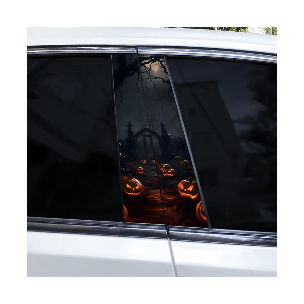 Body Parts 2pcs Horror Pumpkin Stickers DIY Car Pillar Stickers Car Center Pillar Vinyl Stickers(F)
