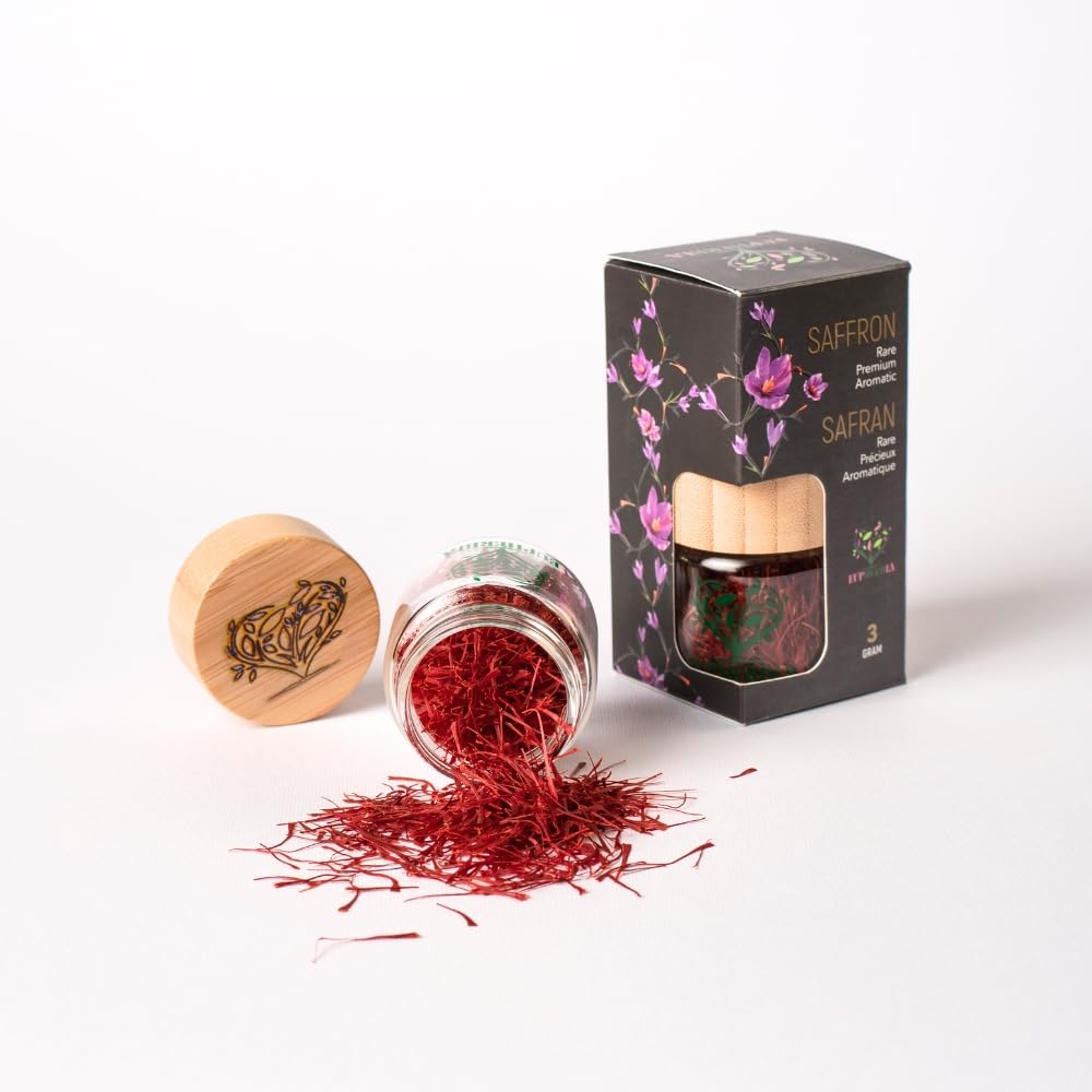 EUPHERBIA Saffron, Grade A+ All Red Saffron Threads, Pure, Premium, Aromatic, 100% Natural, Hand Harvested, “Red Gold” Spice for Culinary Delights, Kosher Certified (0.106 Ounce (3 g))