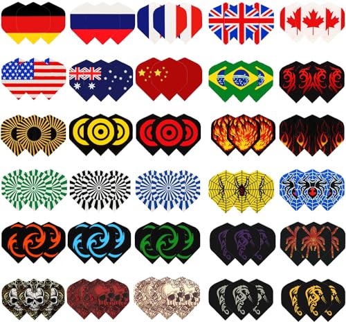 WLHGH Dart Flights, Standard Dart Flights 30 Sets 90 Pcs Durable PET and Laser Replacement Feather Tail Wing - Perfect Accessories Equipment Supplies for Dart Games WLHGH Dart Flights, Standard Dart Flights 30 Sets 90 Pcs Durable PET and Laser Replacement Feather Tail Wing - Perfect Accessories Equipment Supplies for Dart Games