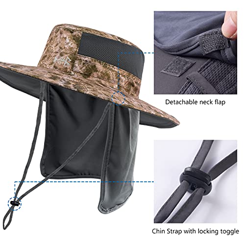 Image of BASSDASH UPF 50+ Sun Fishing Hat Water Resistant with Detachable Neck Flap