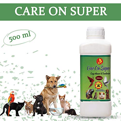 Image of Pet Care International (PCI) Care on Super || Cage Cleaner, Disinfectant || Provide Healthy & Clean Cage to Birds, Dog, Cat, Hamster, Rabbit, Guinea Pig, Reptiles, Iguana (500ML, Care on Super)