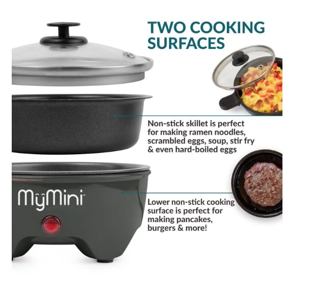 ????????. ????????`???????? 5-Inch Electric Skillet & Noodle Cooker – Perfect for Quick Meals On-the-Go! Ideal for Small Spaces. (Pack of 1)