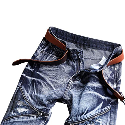 Jeans Men Stretch Slim Fit Straight Ripped Denim Pants Cowboy Comfy Flex Fashion3
