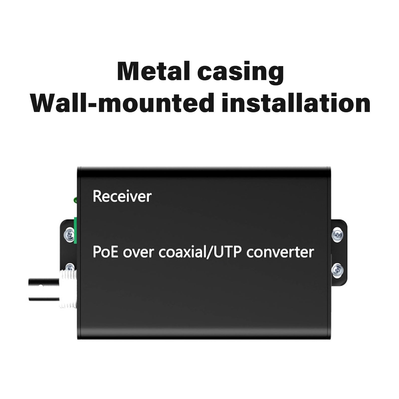 1 Metall PoE Koaxial Extender, 500 m Datenkonverter für Überwachungskameras und Netzwerkgeräte, Power Over Ethernet Netzwerk Extender