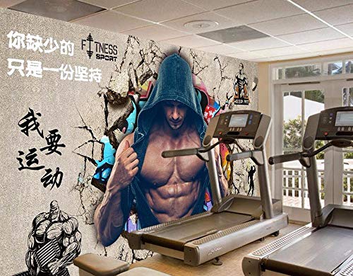 MUMU Papel Tapiz Mural Surf-Roll Telón de Fondo Sofá 3D Moderno Personalizado_Fitness Wallpaper_500Cm (W) X320Cm (H)
