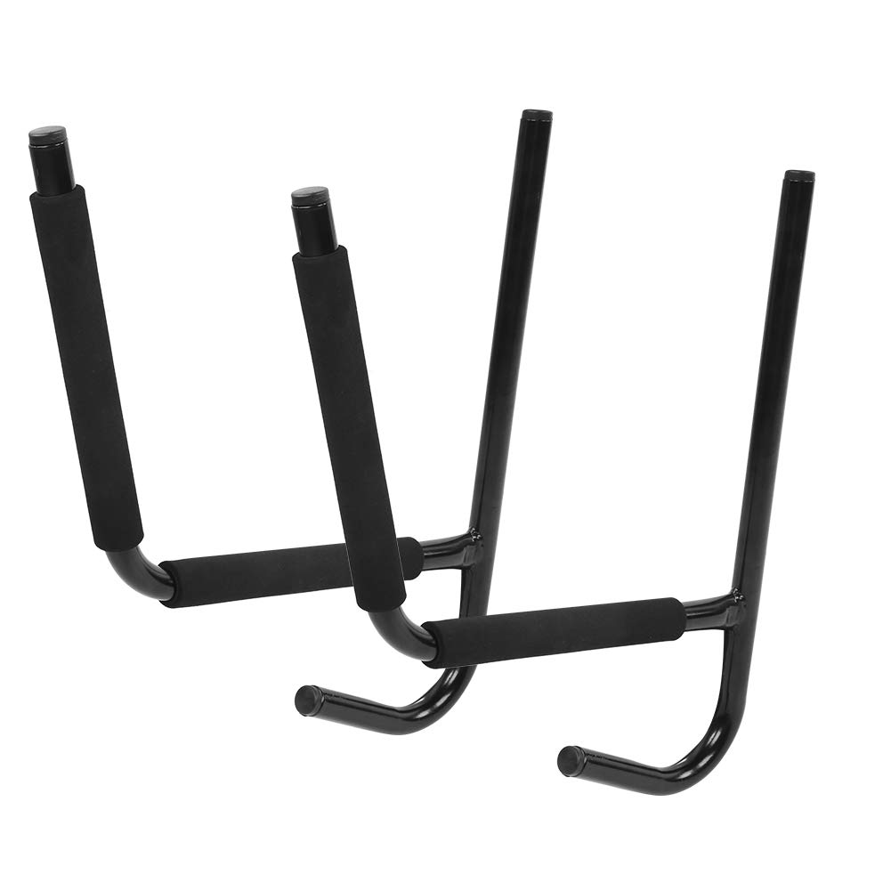 Supporto da parete per kayak in metallo, robusto supporto da canoa per gruccia da tavola da surf, può contenere 80 kg, per kayak monoposto e biposto, nero