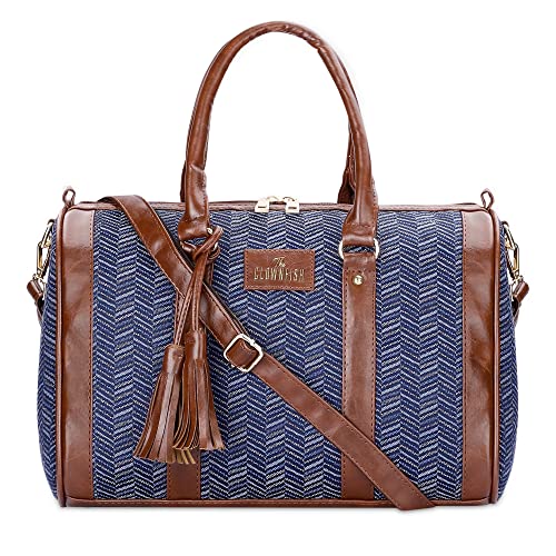 THE-CLOWNFISH-Lorna-Tapestry-Fabric-Faux-Leather-Handbag-Sling-Bag-for-Women-Office-Bag-Ladies-Shoulder-Bag-Tote-For-Women-College-Girls-Blue-Stripes