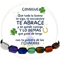 Genérico Pulsera 7 Chakras de Piedras Naturales para mujer y hombre – Estilo y protección contra el mal de ojo. Ideal para armonizar energía y atraer positividad.