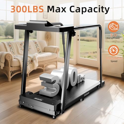 Image of KEY2FUN Walking Treadmill with Long Handrail for Balance, Recovery Fitness Exercise Machine, Treadmills for Home with Holder for Phone & Cup, 300 lbs Capacity, with LCD Display