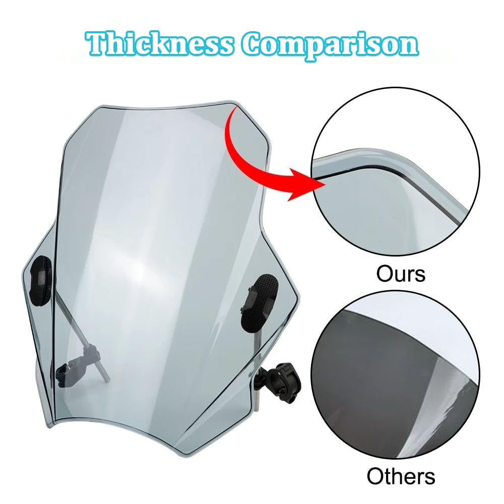 Parabrisas Moto para BMW R900RT R1200R R1200RT R1200RT R1200ST R Nine T, Ajustable Deflector de Parabrisas para Moto 22-28mm Montaje en Manillar Deflectores Viento Moto