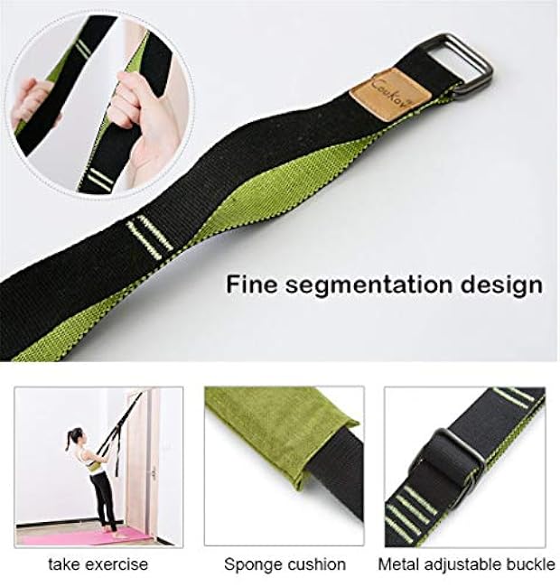 Yoga Fitness Stretching Strap, Door Flexibility Stretching Strap, Improve Leg Waist Back Flexibility Back Bend Assist Trainer, for Rehab Pilates Ballet Dance Cheerleading Splits Gymnastics