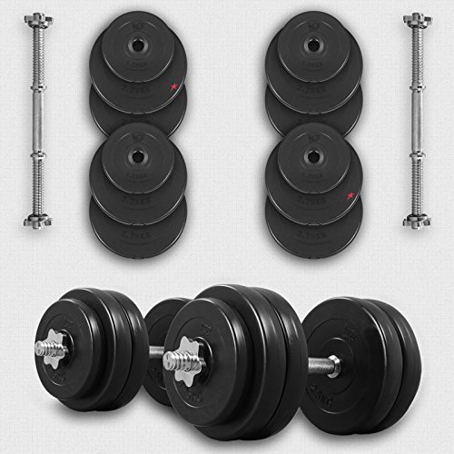 We R Sports 10KG Dumbbell Set Vinyl Gym Free Weights Biceps Fitness Dumbbells (Set)