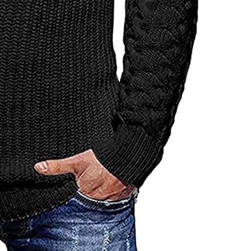 Men's Color Block Knitted Pullover Winter Ribbed Comfort Sweater Stylish Twisted Long Sleeve Sweaters4