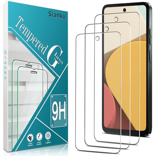 Slanku (3 Pack Tempered Glass for Motorola Moto G 5G 2024 Screen Protector, Touch Sensitivity, Scratch Resistant, Bubble Free, Case Friendly