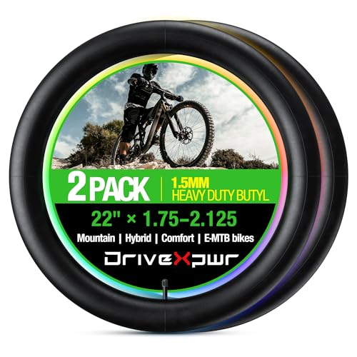 22�C���` x 1.75/2.125 ���]�ԃ`���[�u ����1.3mm 2�p�b�N 32mm AV�V�����[�_�[�o���u�t�� �L�b�Y/���[�h/MTB�o�C�N�p�C���i�[�`���[�u (�����T�C�Y2��)�B