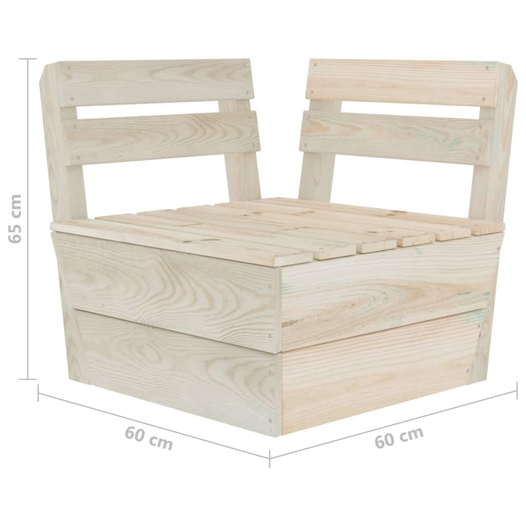 2 Tables Palette De Jardin En Pin Imprégné Gris - 60x62x37 Cm, Modulables, Pour Terrasse Ou Salon Extérieur - 13