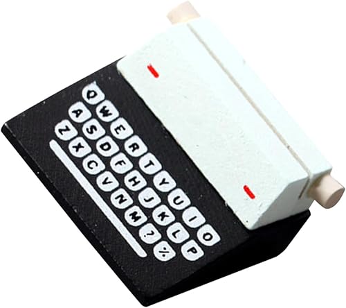 Toyvian Mini adorno de máquina de escribir estilo vintage, modelo de máquina de escribir en miniatura para casa de muñecas, decoración del hogar,