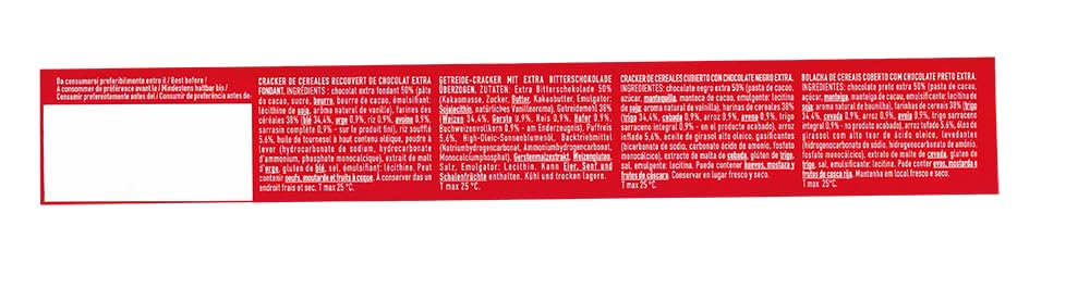 4X Galbusera Cracker ai 5 Cereali Ricoperto con Riso Soffiato e Cioccolato Fondente Extra 150g