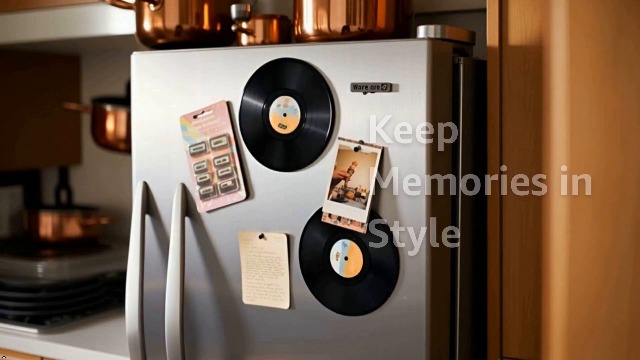 4 imanes decorativos de vinilo con diseño de disco musical miniatura 7