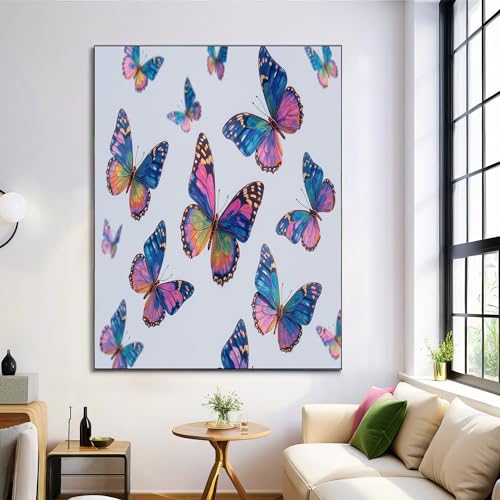 Impressions murales papillons résistantes et colorées pour décoration durable sans cadre