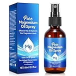 Magnesium Spray 60 ml, Magnesium Oil for Feet, Body, Skin, Sleep, Anxiety, Muscle Relaxation, 100% Pure & Natural Topical Magnesium Oil Spray Glass Bottle, Easy to Absorb and Use