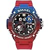 SMAEL New Man Watch for Men Sports Quartz Wristwatch Outdoor Waterproof Military Digital Watches Dual Time and Stopwatch Alarm Clock