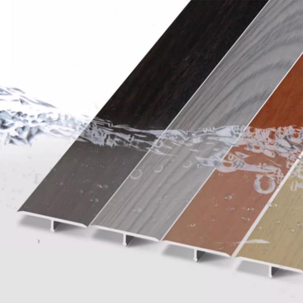 COKYIS Barre De Transitions De Revêtement De Sol en T, Barre De Seuil De Porte Intérieure en Aluminium, Profil De Transition Plat pour Joint De Sol/Moquette (Color : E, Size : W-4CM)