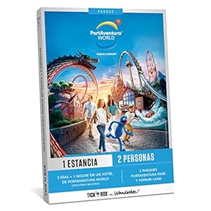 Tick&Box Caja Regalo, PortAventura World, 2 Días y 1 Noche y Desayuno en un Hotel de Portaventura World, 2 Parques, para 2 Personas, Idea Regalo Cumpleaños