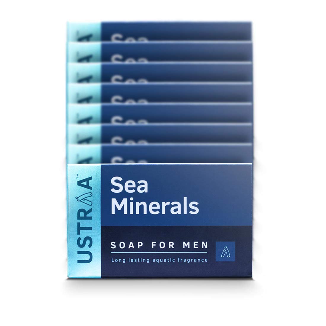 Deo Soap For Men With Sea Minerals - 100 gm - Pack of 8 | Fresh Aquatic Fragrance | Deodorizing Soap With Sea Minerals | Rich & Intense Foam | For all skin types