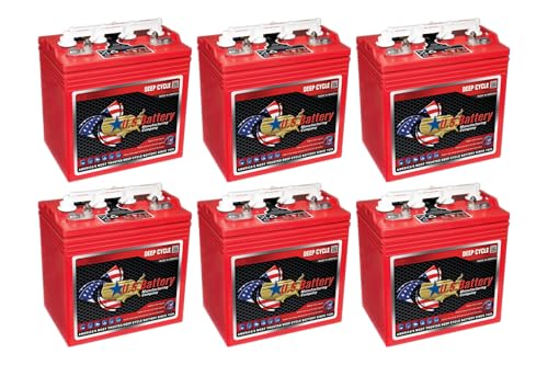 6 Pack | U.S. Battery US8VGC 8V 170Ah Deep Cycle Golf Cart, Solar, Marine, RV, and Industrial Use Battery - Replaces T-875 | T875