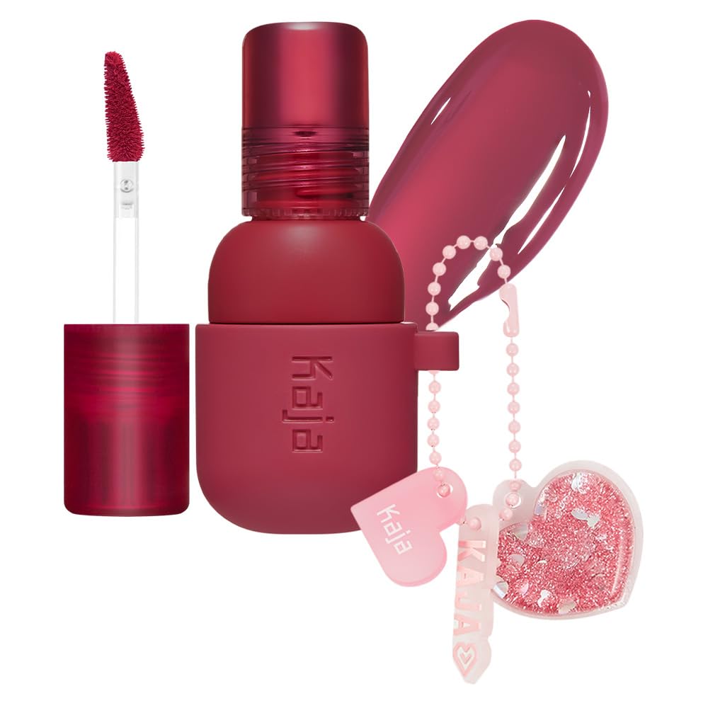 KajaLip & Blush Tint - Jelly Charm 02 Squeeze Guava, Hydrating Long Lasting Stain, Lightweight Glossy Finish, With Keychain, Enriched With Triple Berry Complex, Lemon Fruit Extract & Olive Squalane